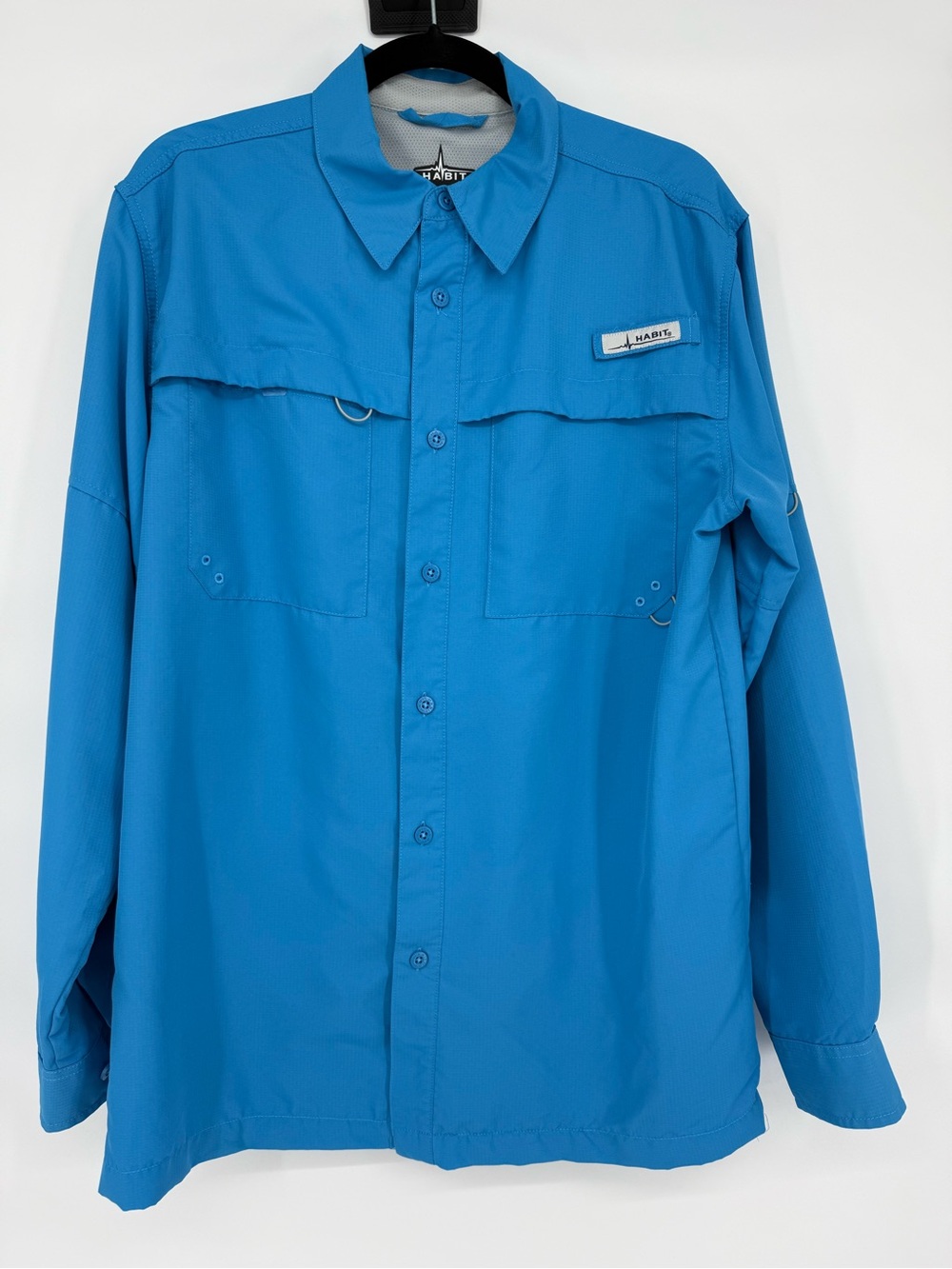 Habit Fishing Shirt M UPF 40 Performance Vented Angler Outdoor Utility Button Up